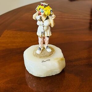 Signed Vintage Ron Lee Clown Nurse Sculpture 1989. 6” H x 3” D x 3” W.
